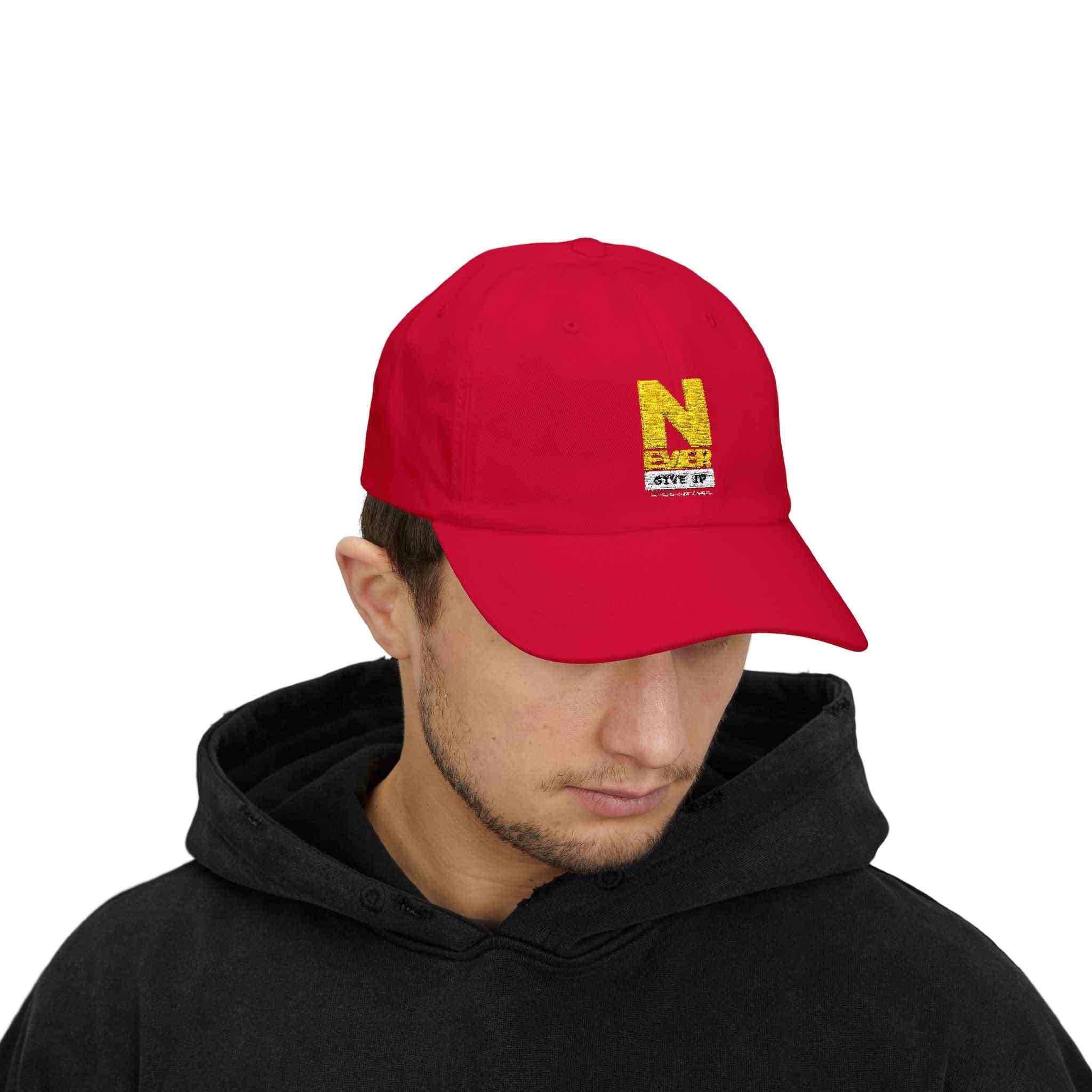 Photo de Classic Dad Cap - 'Never Give Up' Motivational Hat