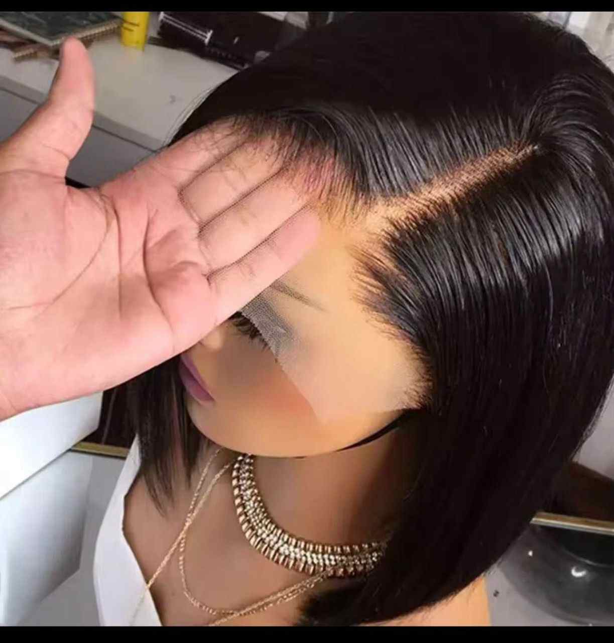 Photo de Lace Frontal Coloré 13x4 - Cheveux Naturels, Installation Facile, Finition Réaliste