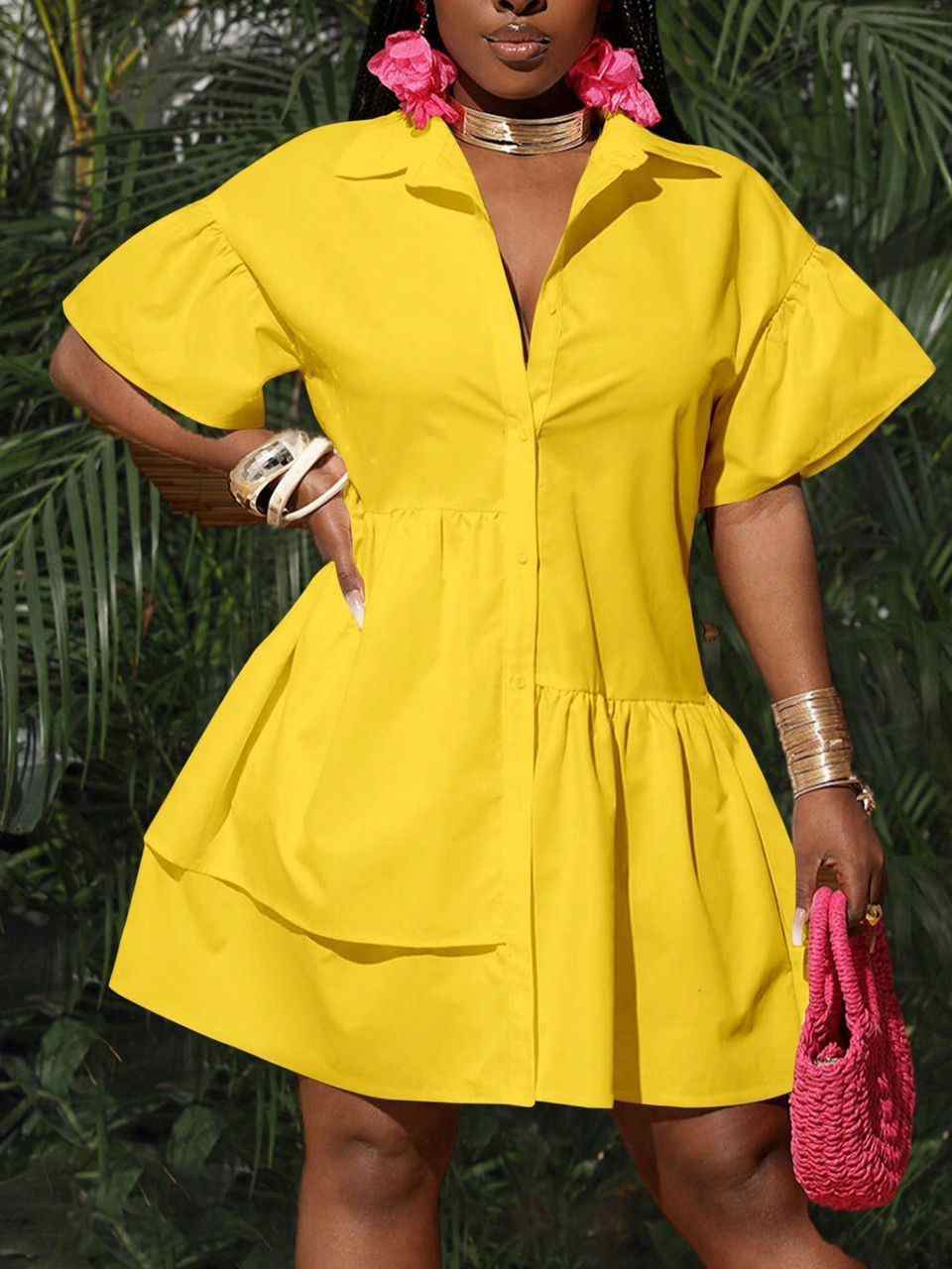 Photo de Robe Midi Élégante Femme - Coupe Flatteuse, Idéale Bureau & Soirée